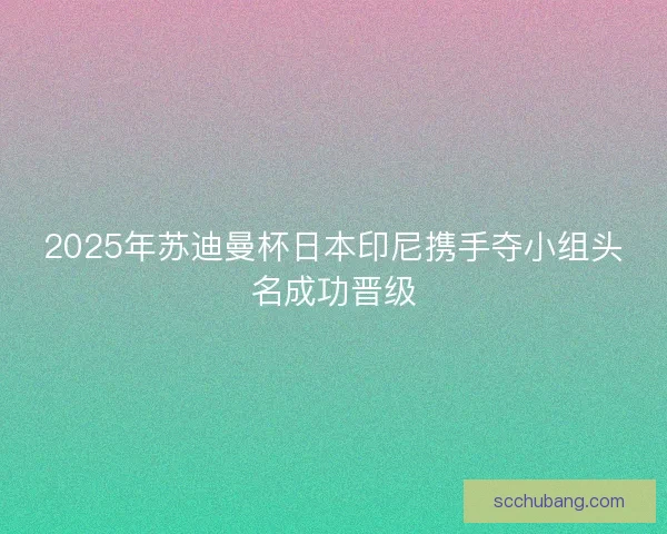 2025年苏迪曼杯日本印尼携手夺小组头名成功晋级